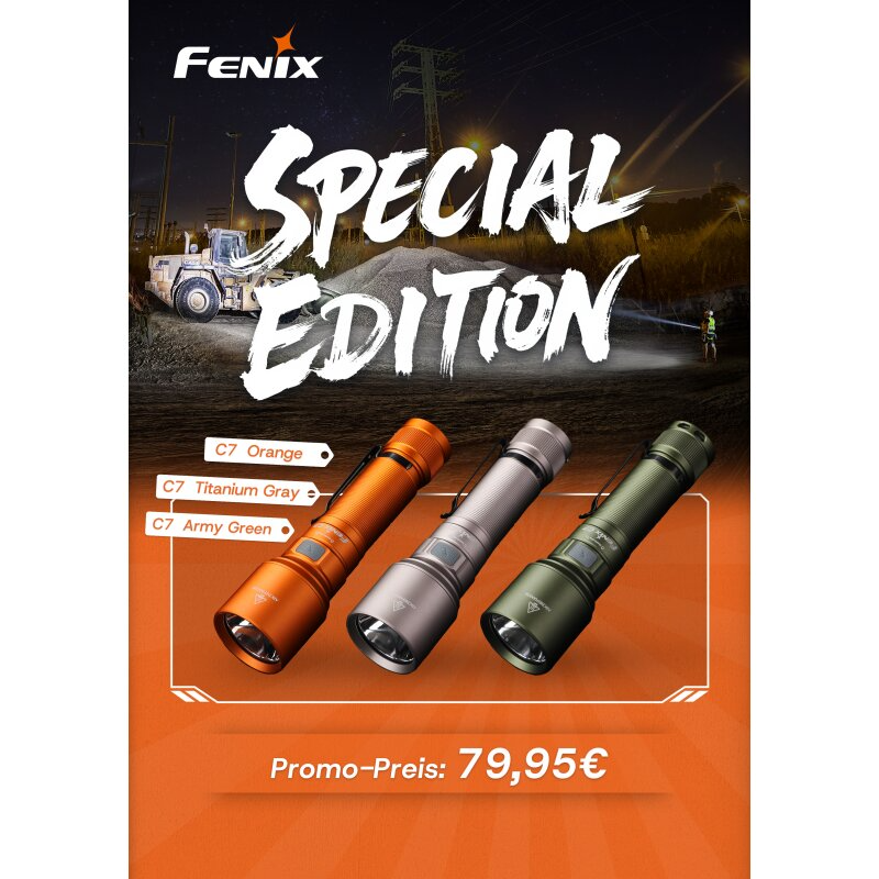 Fenix C7 LED Taschenlampe mit USB Anschluss Weihnachts-Edition