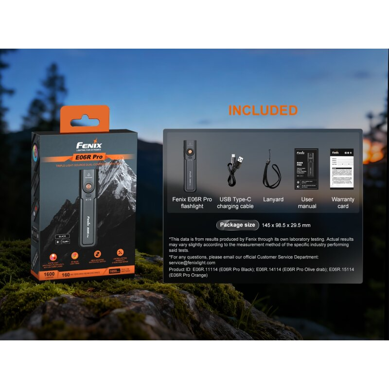 Fenix E06R Pro Taschenlampe Weißes+UV+Laser Licht