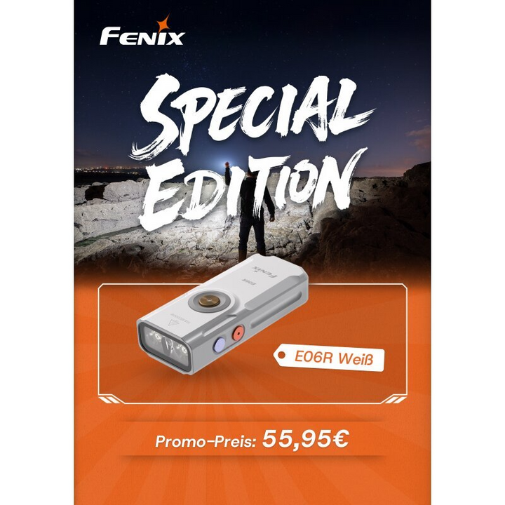 Fenix E06R Schlüsselbundleuchte Weißes+UV+Laser Licht Weiß