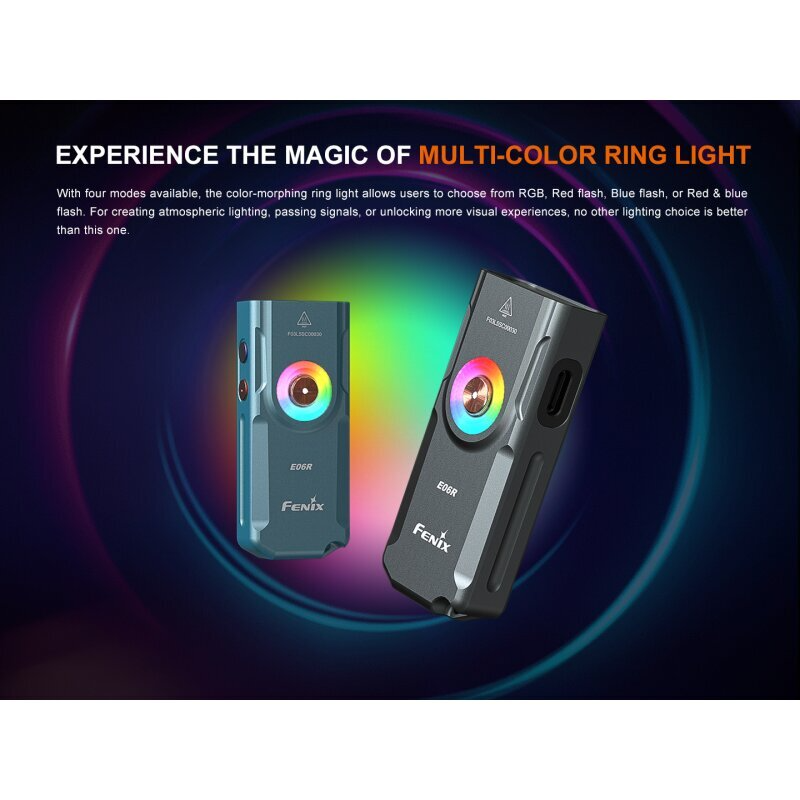 Fenix E06R Schlüsselbundleuchte Weißes+UV+Laser Licht Weiß