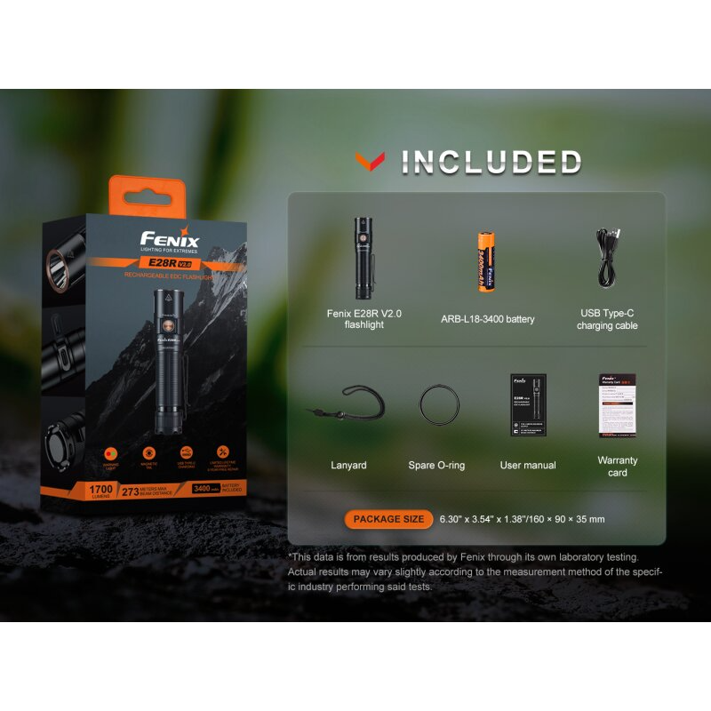Fenix E28R V2.0 LED Taschenlampe mit USB Laden ex UC30