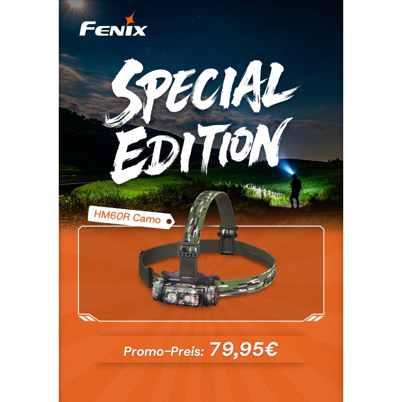 Fenix HM60R LED Stirnlampe mit LiIon Akku Camouflage