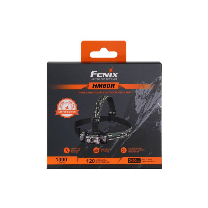 Fenix HM60R LED Stirnlampe mit LiIon Akku Camouflage