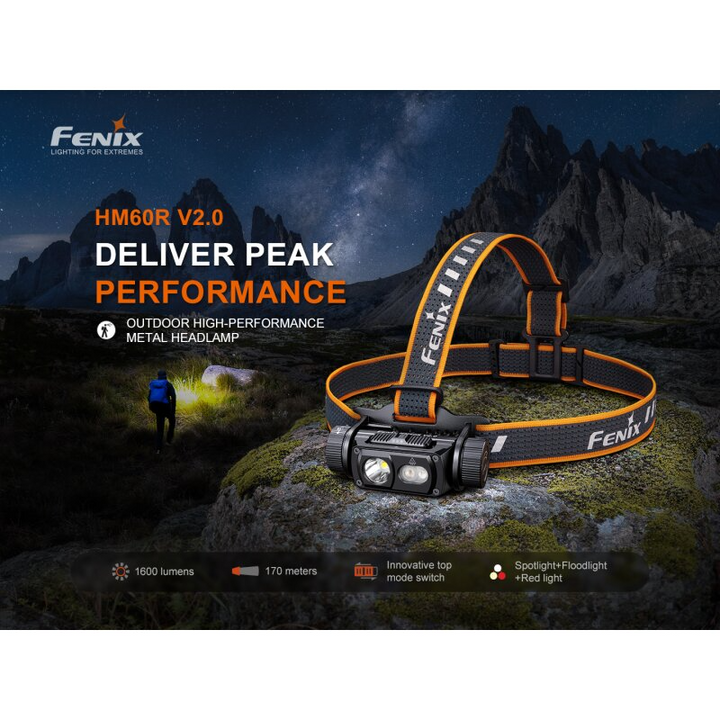 Fenix HM60R V2.0 LED Stirnlampe mit LiIon Akku