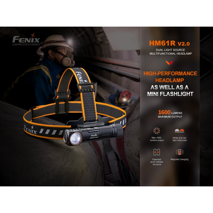Fenix HM61R V2.0 LED Stirnlampe mit LiIon Akku
