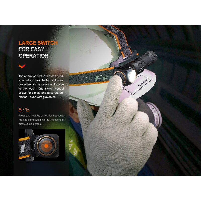 Fenix HM61R V2.0 LED Stirnlampe mit LiIon Akku