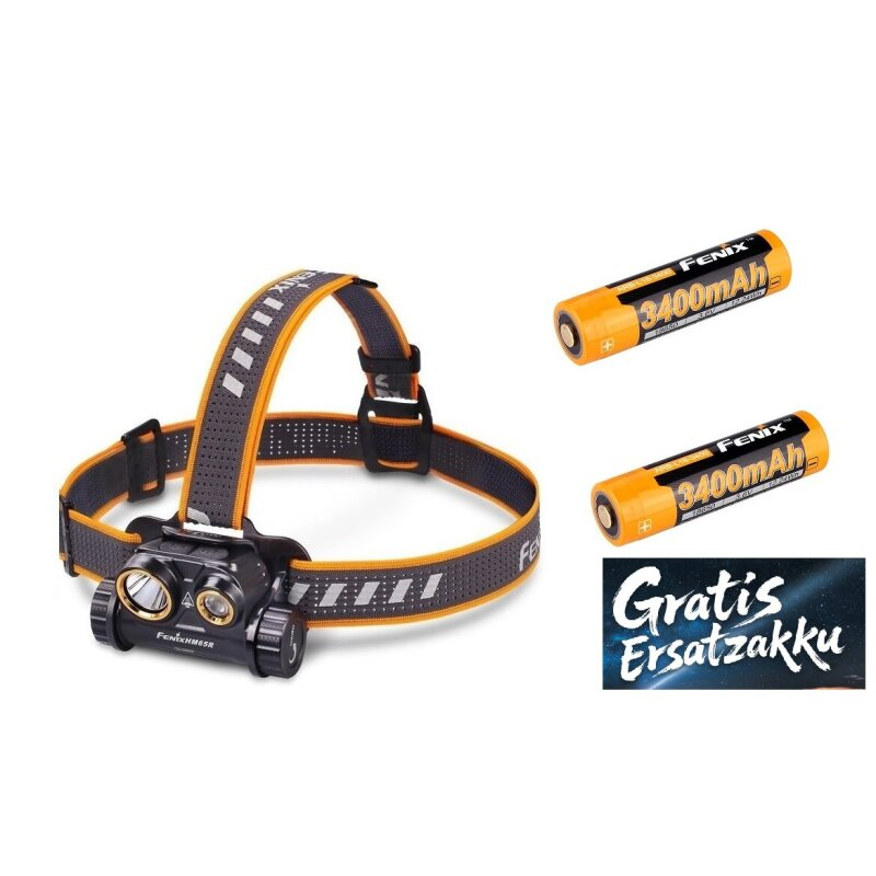 Fenix HM65R Stirnlampe + ARB-L18-3400 Li-ion Akku