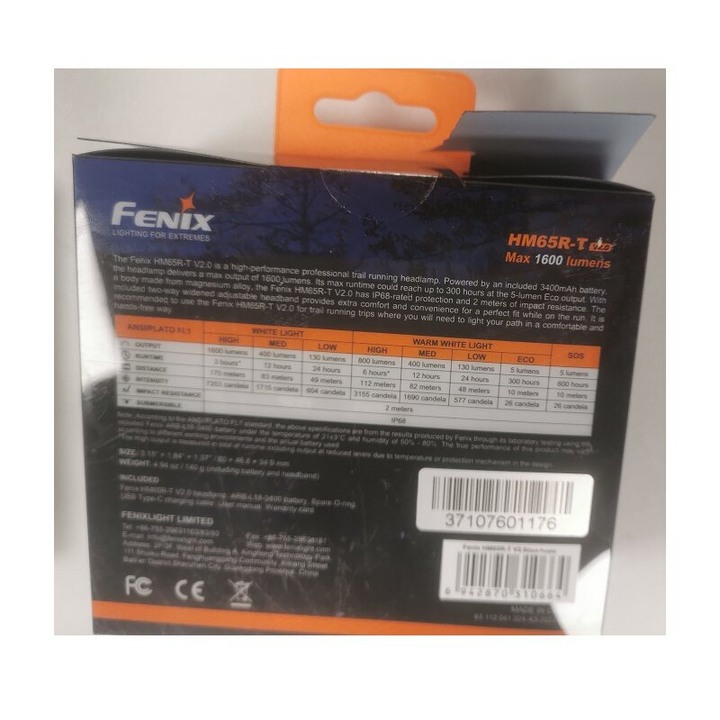 Fenix HM65R-T V2.0 Trailrunning Stirnlampe dark purple mit beschädigter Verpackung