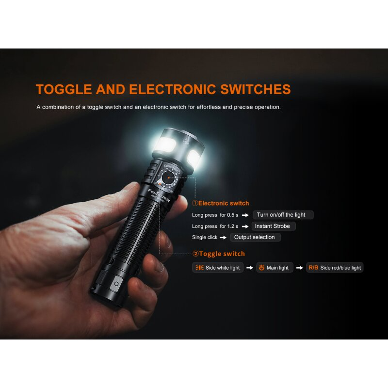 Fenix LD35R LED Taschenlampe mit weiß, rot und blau - Licht