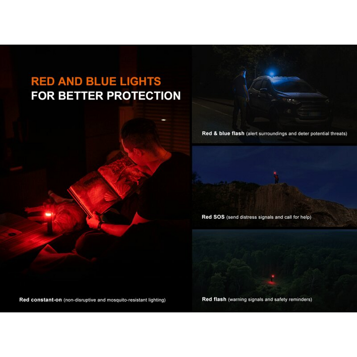 Fenix LD35R LED Taschenlampe mit weiß, rot und blau - Licht
