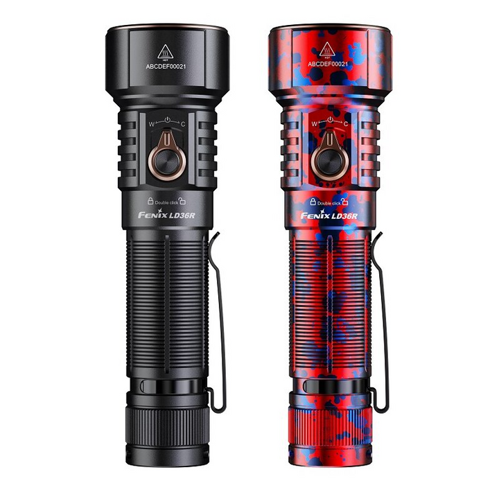Fenix LD36R LED Taschenlampe mit weiß, rot, orange, pink,blau, lila und grünem Licht