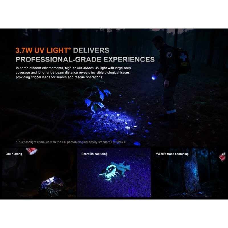 Fenix LR35R Pro Gardient LED Taschenlampe mit weiß, rot und UV-Licht Limited Edition