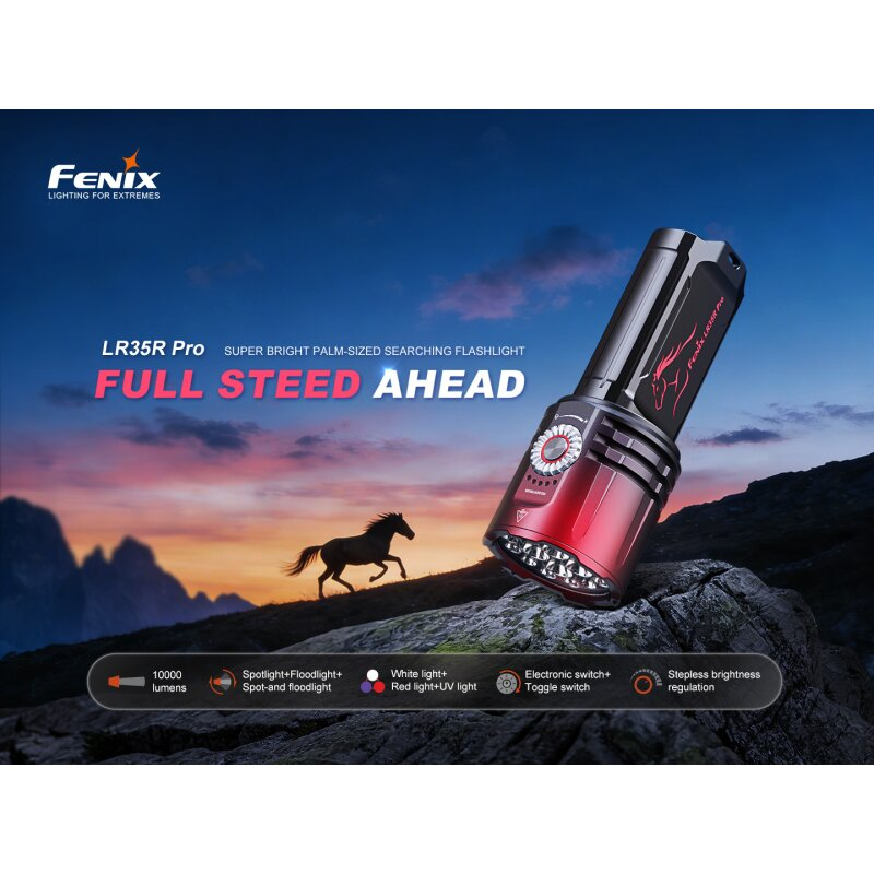Fenix LR35R Pro Gardient LED Taschenlampe mit weiß, rot und UV-Licht Limited Edition