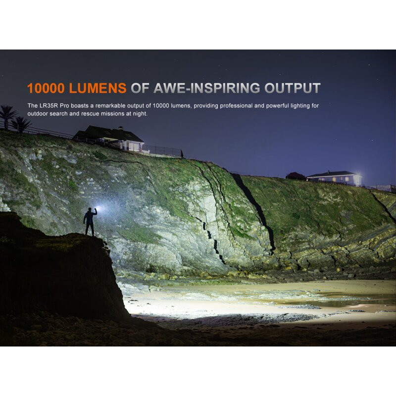 Fenix LR35R Pro LED Taschenlampe mit weiß, rot und UV-Licht