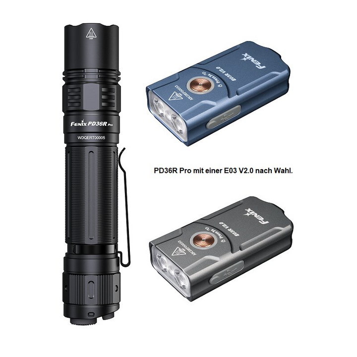 Fenix PD36R Pro Taschenlampe mit E03R V2.0 Sparset