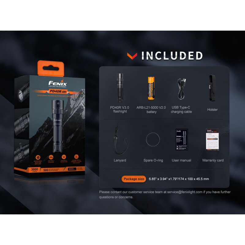 Fenix PD40R V3.0 LED Taschenlampe + 2x ARB-L21-5000 V2.0