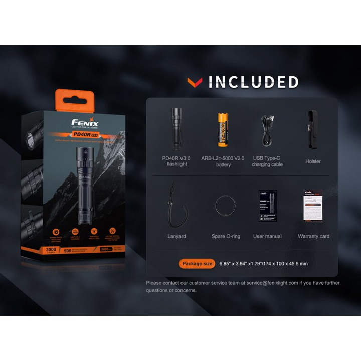Fenix PD40R V3.0 LED Taschenlampe + 2x ARB-L21-5000 V2.0
