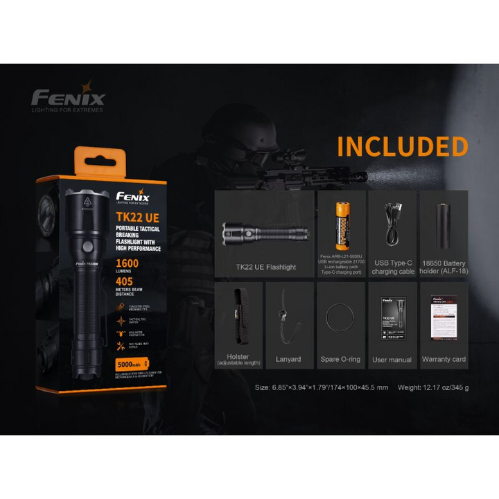 Fenix TK22UE LED Taschenlampe inkl. Akku