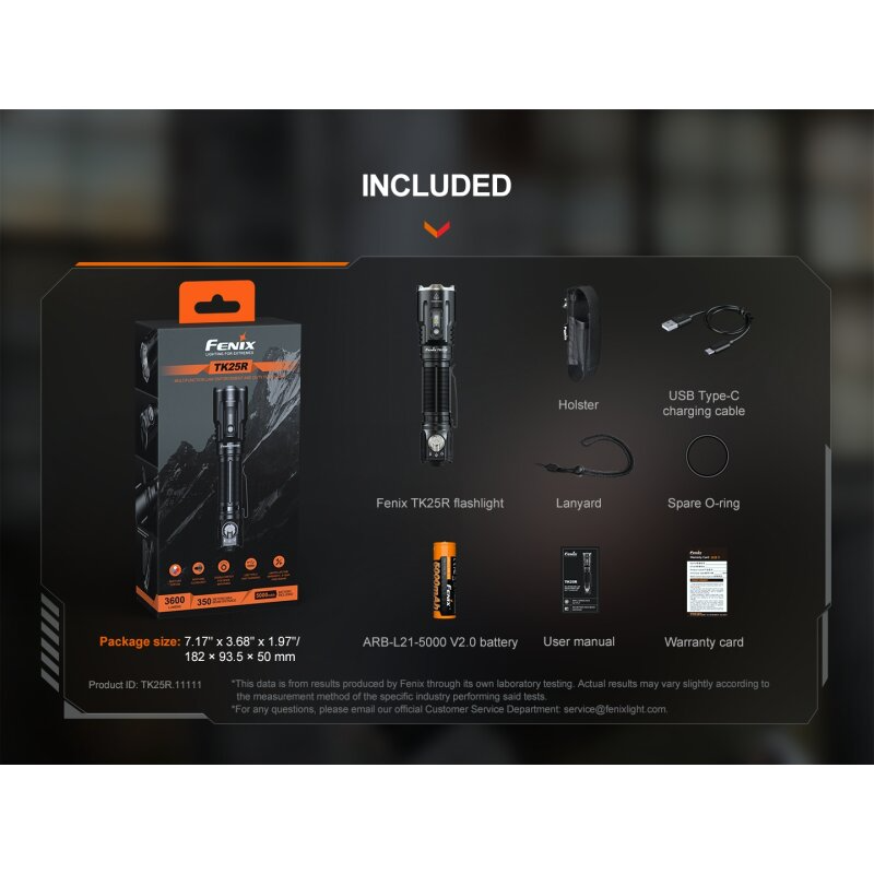 Fenix TK25R Multi-LED-System Taschenlampe mit UV & Rotlicht