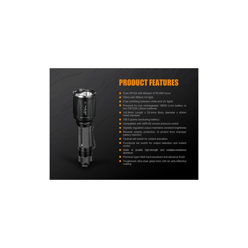 Fenix TK25UV Weiß + UV LED Taschenlampe