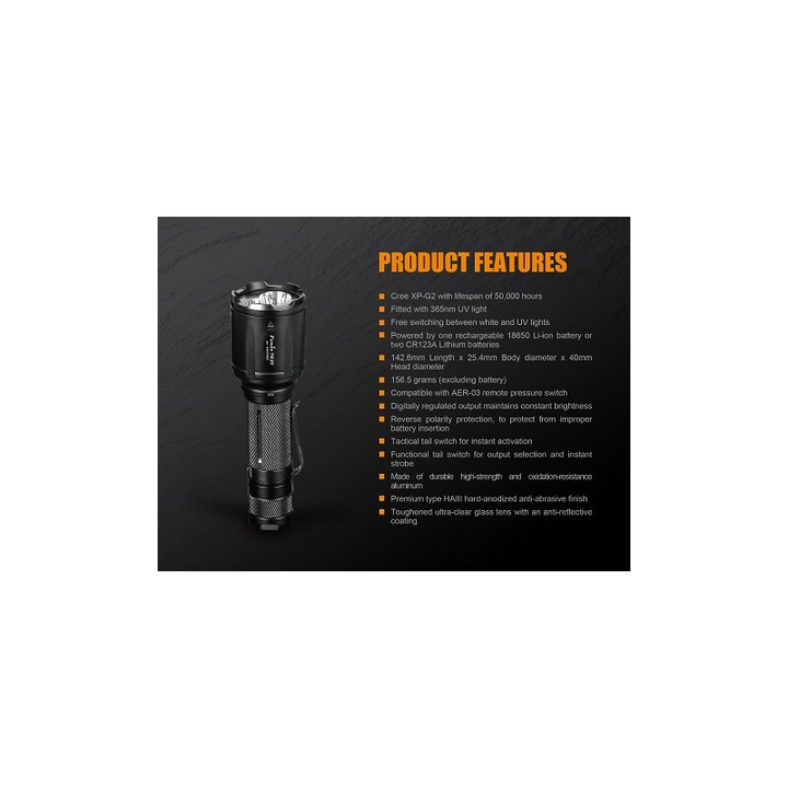 Fenix TK25UV Weiß + UV LED Taschenlampe