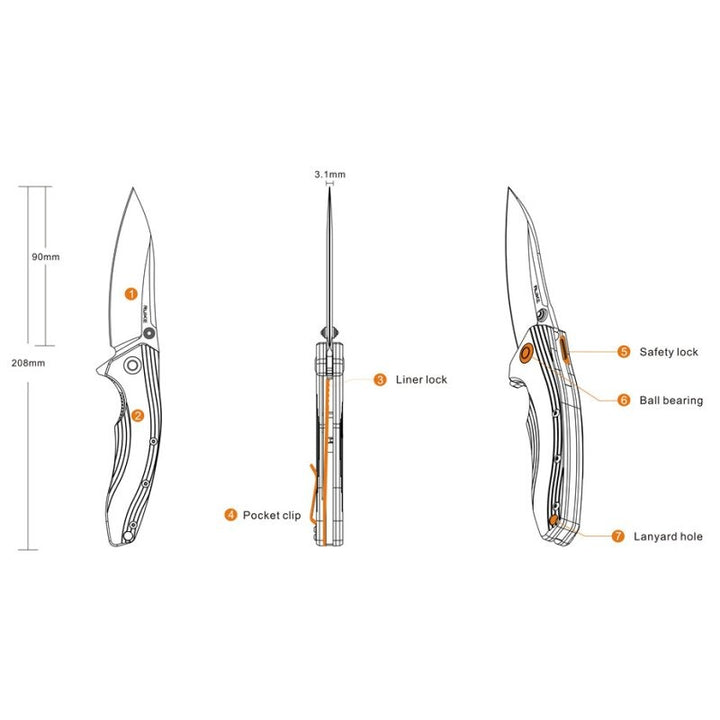 Ruike Messer P831S-SB